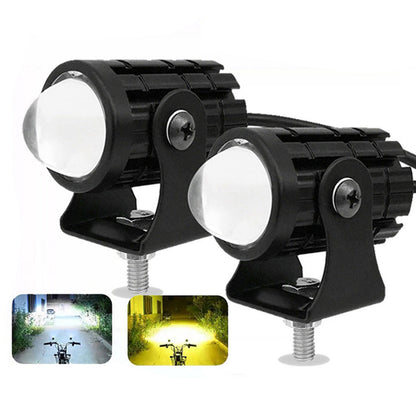 2X LED Motorcycle Headlight Spot Lights Car Driving Fog Lamp Yellow White 12-24V.