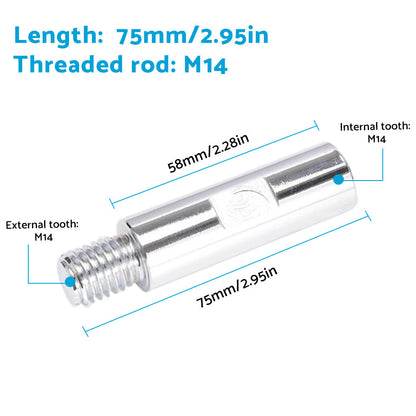 3X Angle Grinder Adapter Rod Extension Rod M14 Adapter Rod Polishing Accessories.