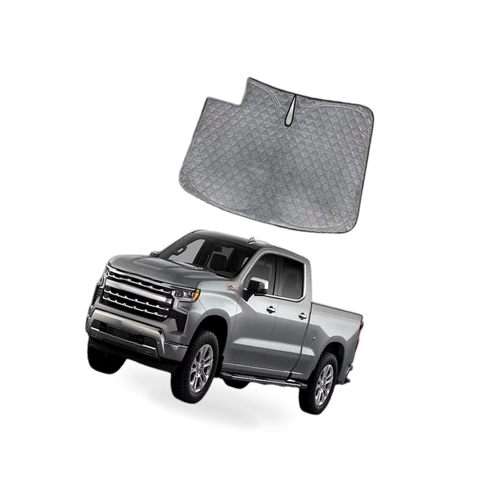 6 Layer Thick WindScreen Sun Shade for Chevrolet Silverado 19-25 UV Protection - BD1