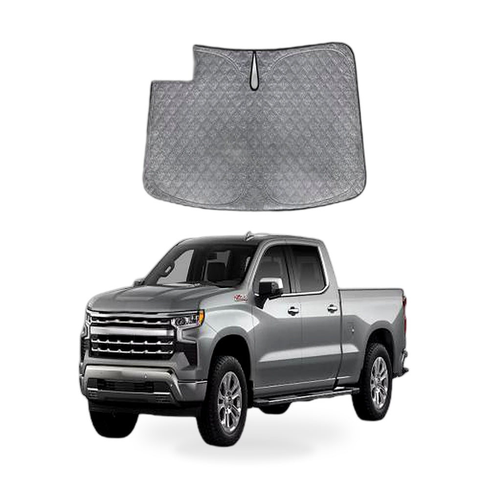 6 Layer Thick WindScreen Sun Shade for Chevrolet Silverado 19-25 UV Protection - ZT2