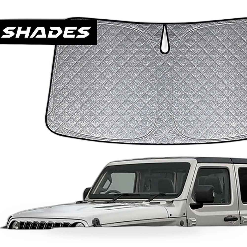 6 Layer Thick WindScreen Sun Shade for Jeep Wrangler 18-25 Premium UV Protection - XQ1