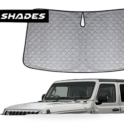 6 Layer Thick WindScreen Sun Shade for Jeep Wrangler 18-25 Premium UV Protection - XQ1