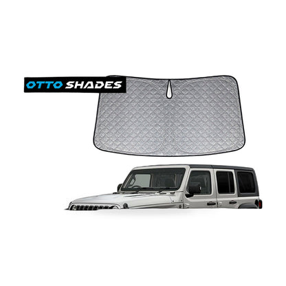 6 Layer Thick WindScreen Sun Shade for Jeep Wrangler 18-25 Premium UV Protection - ZT2