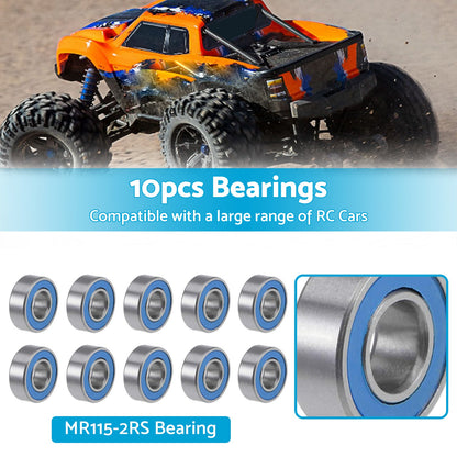 5x11x4mm Bearings For RC Tamiya 1150 HPI MR115-2RS Savage Traxxas Axial Losi.