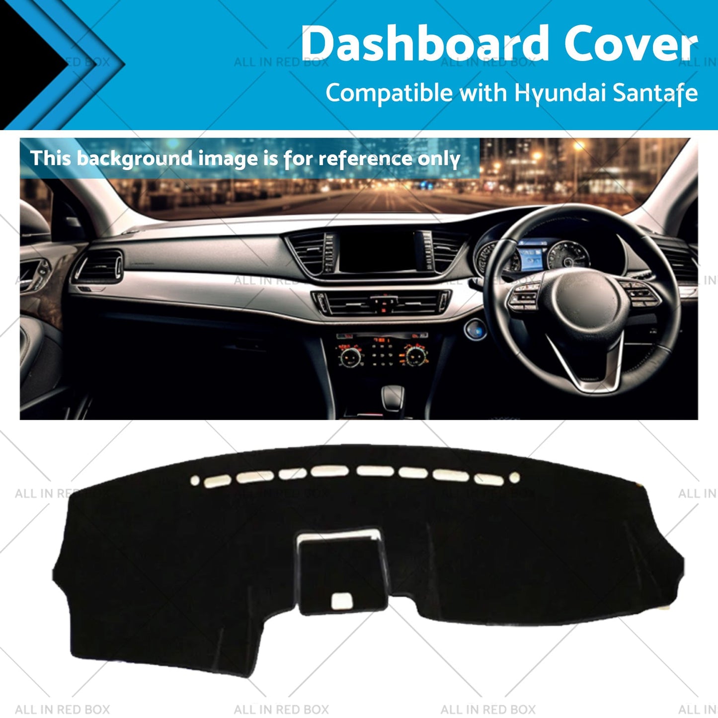 RHD Non-slip Dash Mat Suitable For Hyundai Santafe 2006-2012 Dashboard Cover.