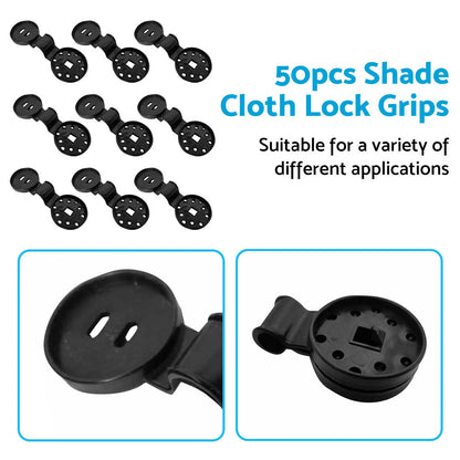 50x Shade Cloth Heavy Duty Lock Grip Clamps Reusable Windproof Awning Grip