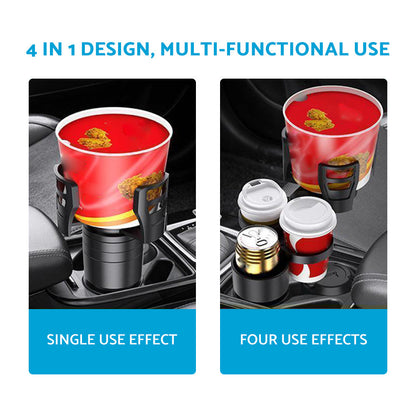 4-in-1 Adjustable Car Cup Holder Expander Tray Suitable for Universal Models