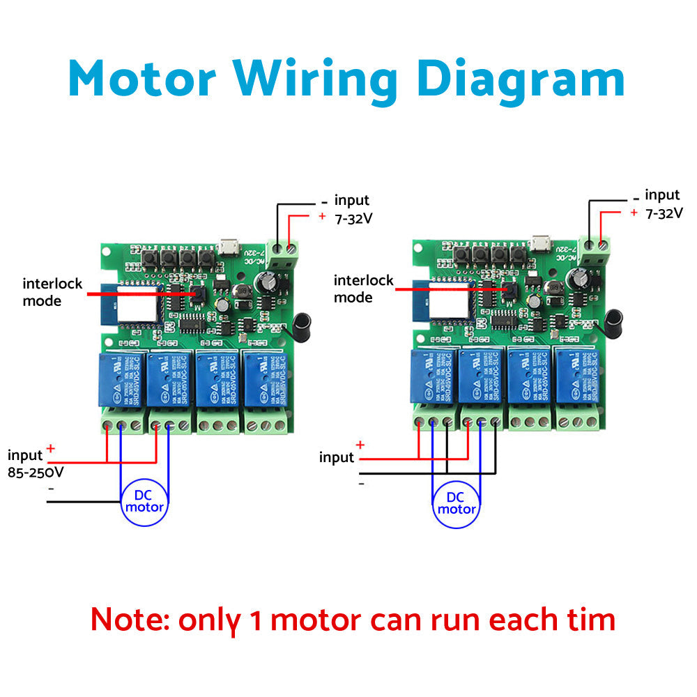 WIFI Bluetooth-compatible AC DC 4 Channel Relay Module Development Board.