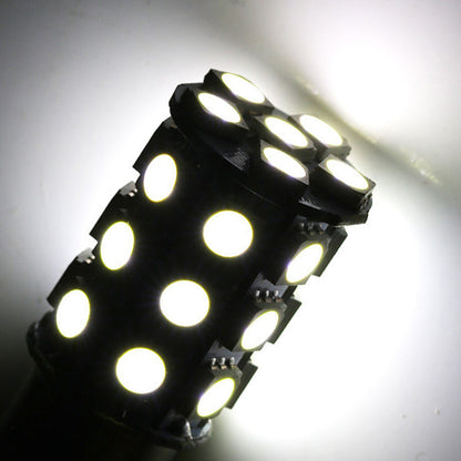 2x 12V BA15D LED White 27 SMD 5050 Indicator Signal Lights Suitable For Caravan & Car