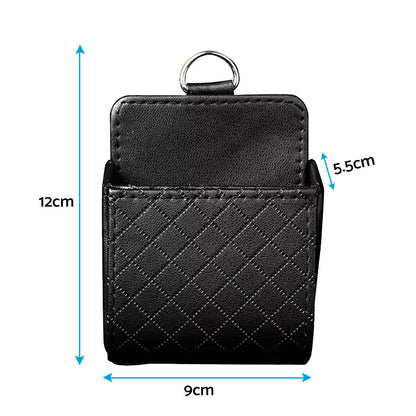 Car Organizer Bag Air Outlet Dashboard Hanging Leather Car Mobile Phone Holder.