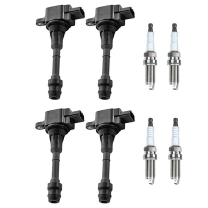 4x Ignition Coils & 4x Spark Plugs Suitable For Nissan X-Trail T30 2001-2007, Ref. 22448-8H315