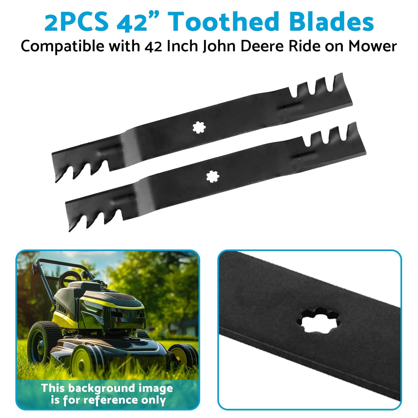 2PCS 42 inch  Toothed Blades Suitable for John Deere M154061 M154062 GX22151.
