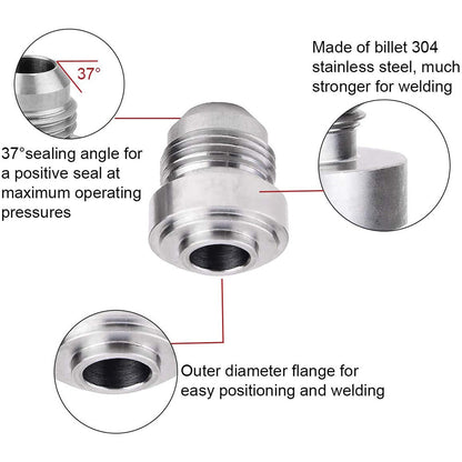 2x AN12 Male Aluminium weld on JIC bungs fitting -12AN JXSS032-12-A.