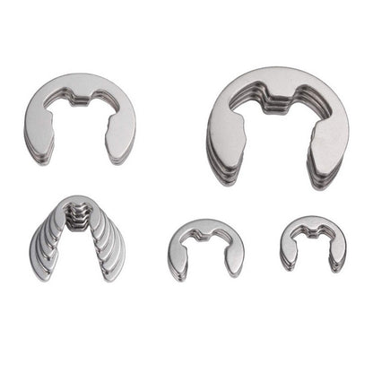 Stainless Steel E Clips C Circlip Kit Retaining Ring 400PCS Assorted M1.5-M15mm Suitable For General Mechanical Applications