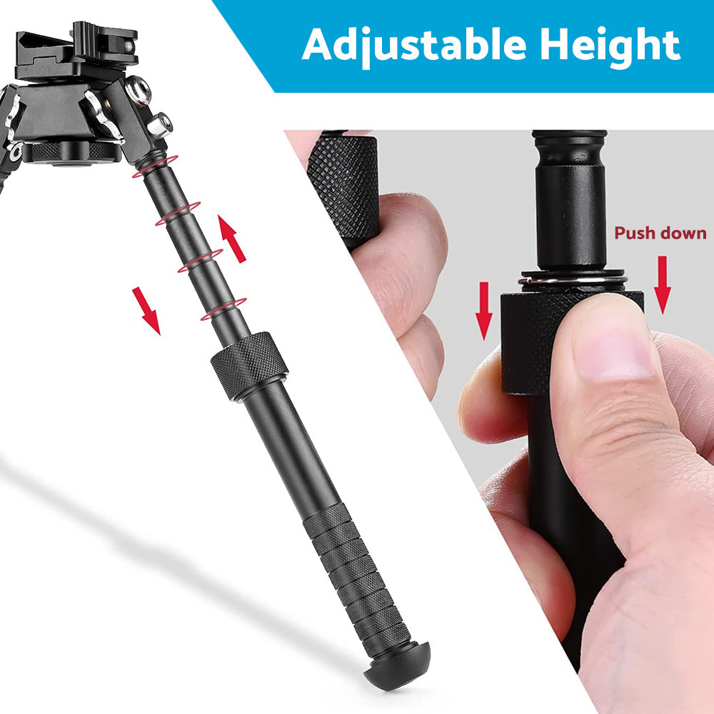 360 Angle Swivel QD Tactical 6. 5 to9  Rail Pistol Hunting Shooting Rifle Bipod Mount.