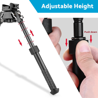 360 Angle Swivel QD Tactical 6. 5 to9  Rail Pistol Hunting Shooting Rifle Bipod Mount.