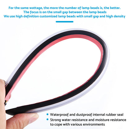 2x 15cm DRL LED Strip Lights Daytime Running Sequential Turn Signal Lamp.