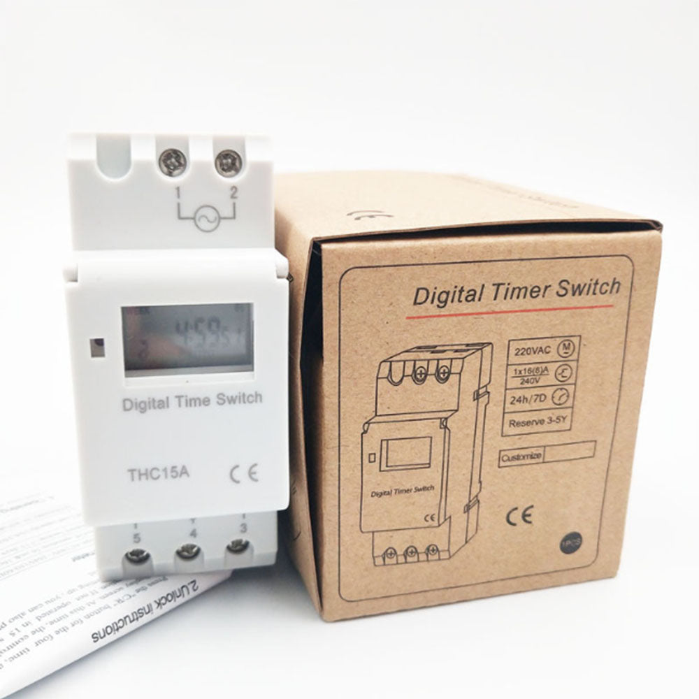 AU Local Digital LCD Power Programmable DIN Rail Timer Time Switch Relay AC 220V.