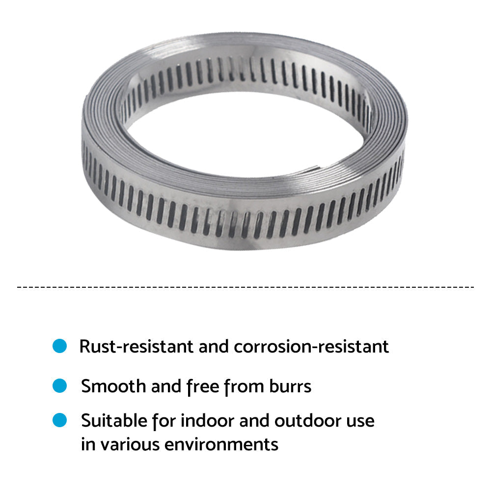 304 Stainless Steel Worm Clamp Hose Clamps with Fasteners Suitable For DIY Adjustable Use