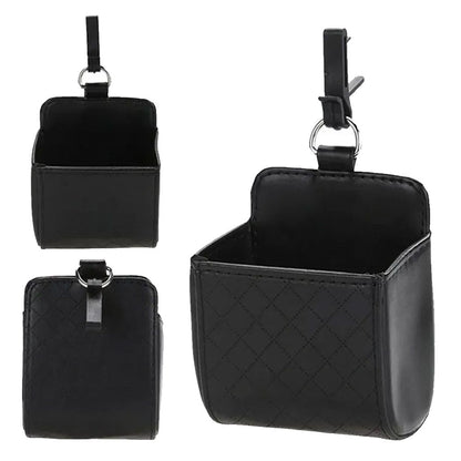 Car Organizer Bag Air Outlet Dashboard Hanging Leather Car Mobile Phone Holder.