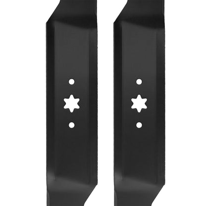 2x Blades Suitable for 38inch MTD Ride on Mowers 6 Point Centre Hole 742-0654.