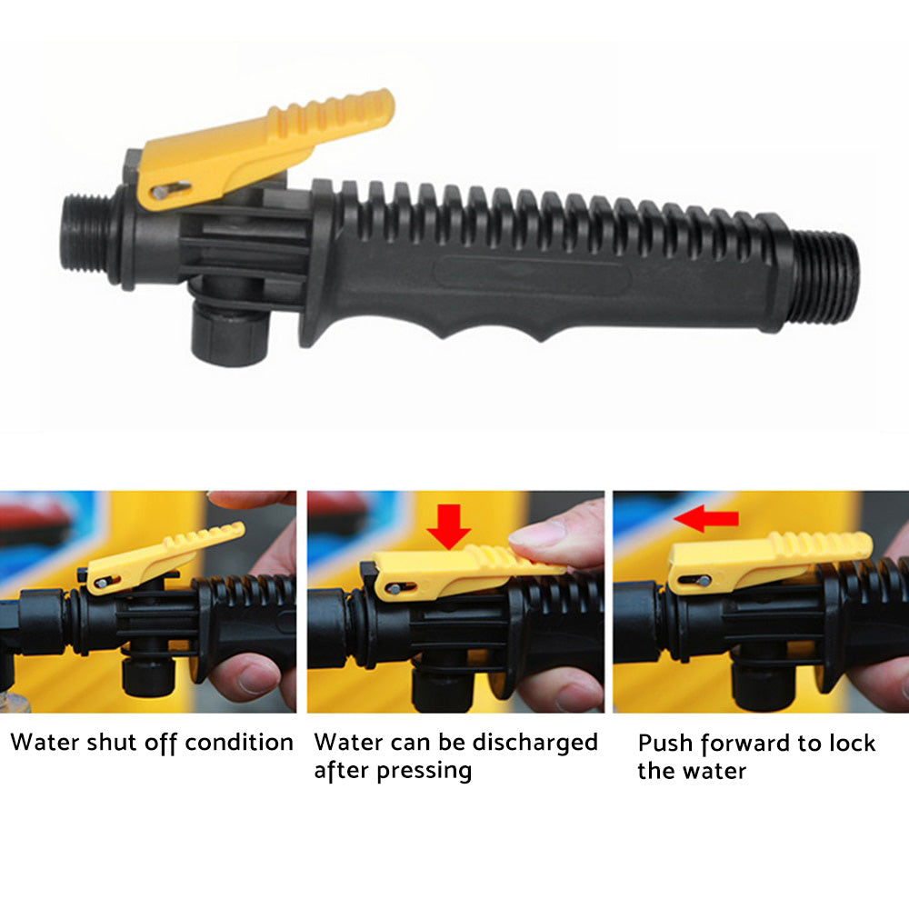 Long Handle Car Wash Brush Cleaning Tool With Flow Switch & Foam Bottle Suitable For Vehicle Exterior Cleaning