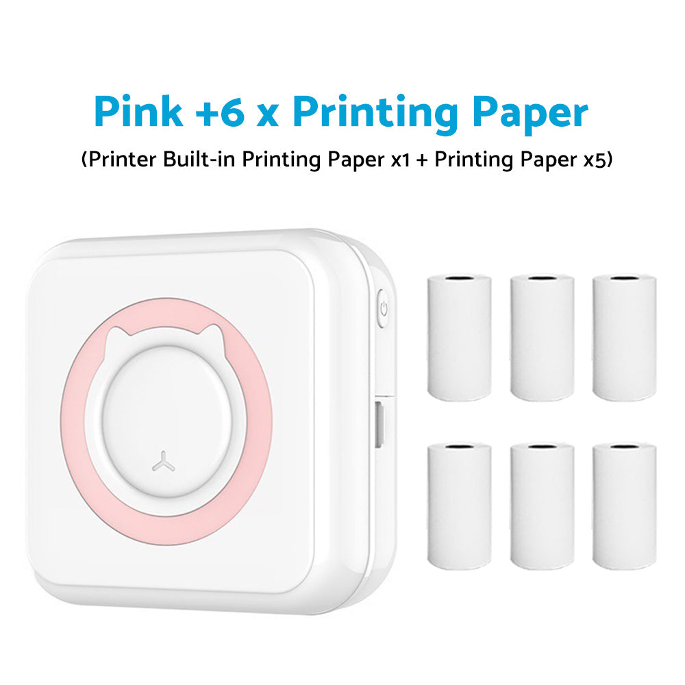 Mini Pocket Thermal Printer Suitable for Wireless Bluetooth Photo Paper Inkless