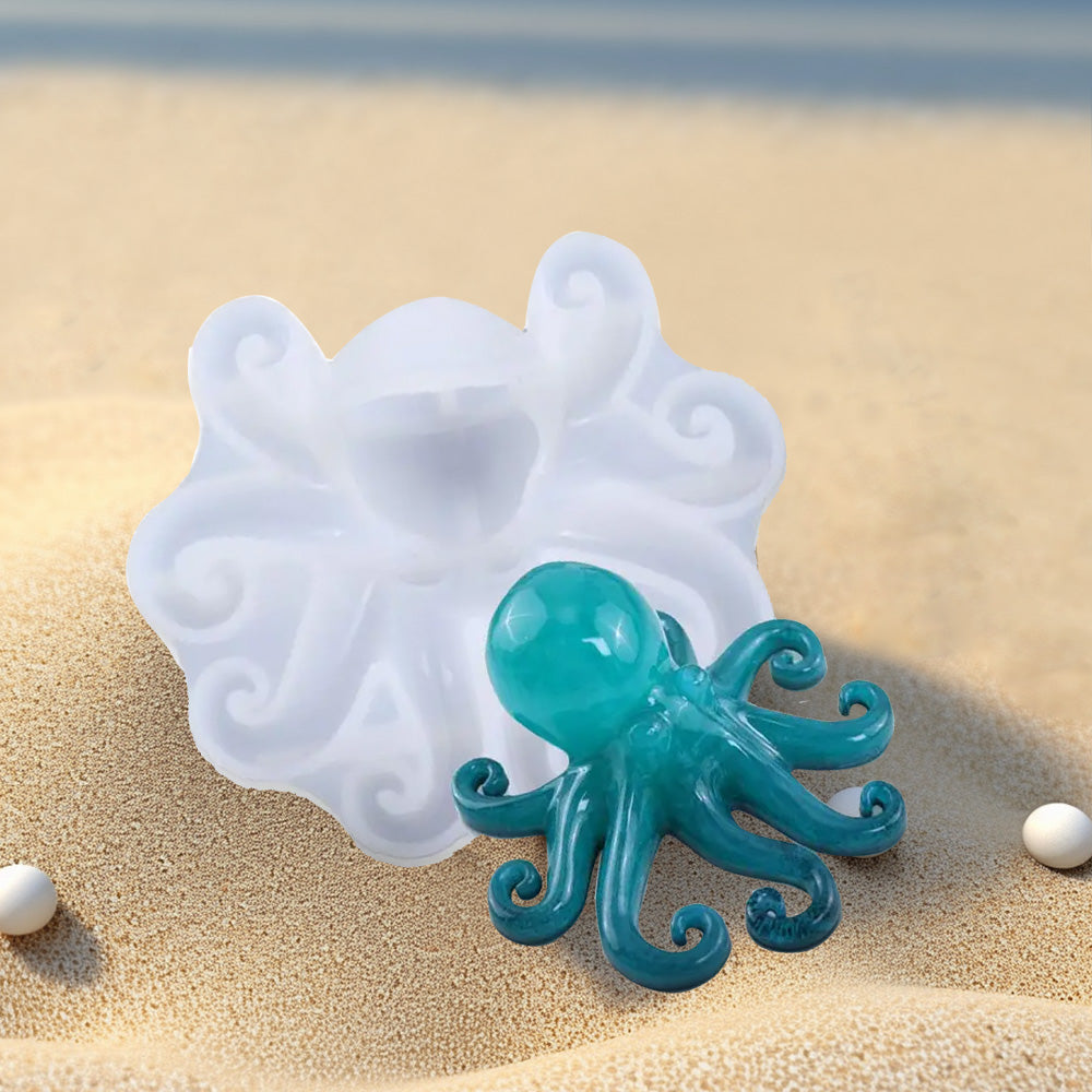 ?2PCS Octopus Mold Silicone Epoxy Resin Casting Mould 3D Sea Animal Display Mold.