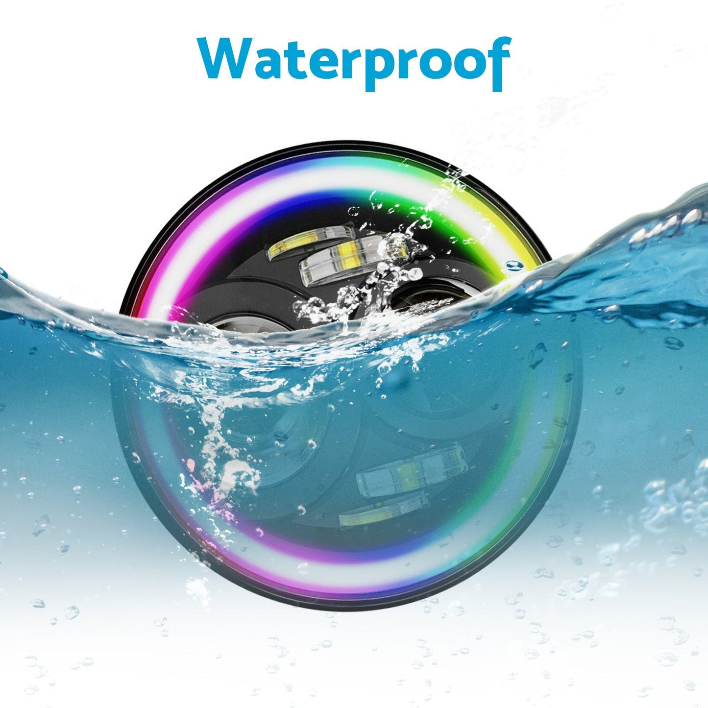 RGB Halo 7-Inch LED Projector Headlights Hi/Lo Beam DRL Suitable For Jeep GQ