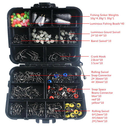 177-Piece Professional Fishing Accessories Kit Suitable For Outdoor Use ¡§C Includes Tackle Box, Swivels, Hooks & Beads.