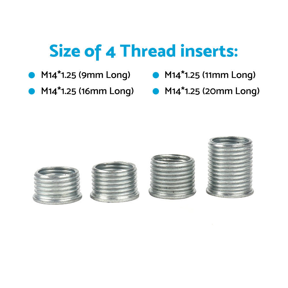 4 Inserts Helicoil Thread Reamer Tap Repair  and  14MM Spark Plug Repair Kit.