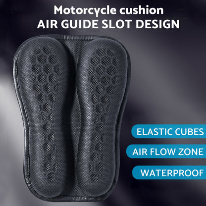 Foldable Passenger Motorcycle Gel Rear Seat Cushion with 3D Honeycomb Structure