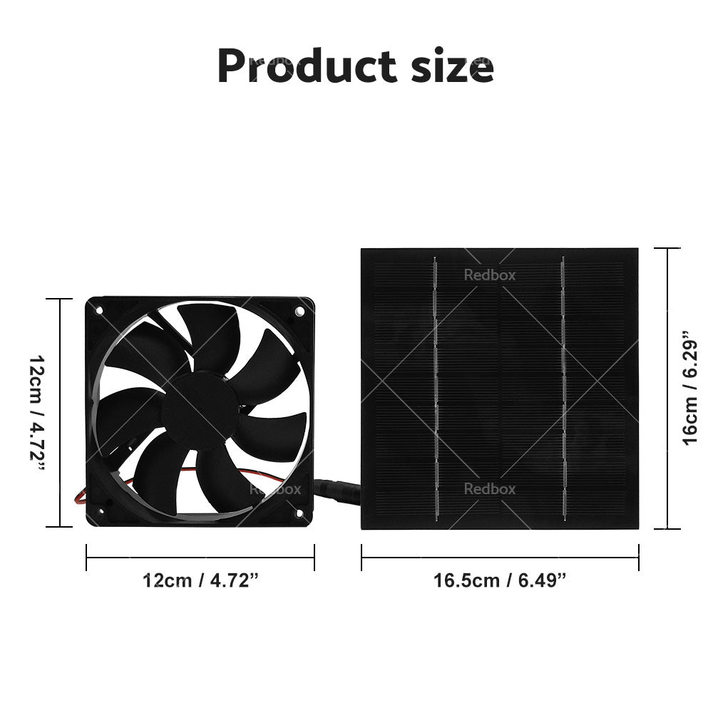 20W Solar Panel Powered Fan Mini Ventilator For Greenhouse Pet or Dog Chicken House.