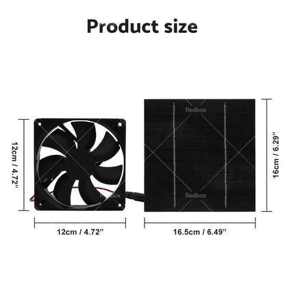 20W Solar Panel Powered Fan Mini Ventilator For Greenhouse Pet or Dog Chicken House.