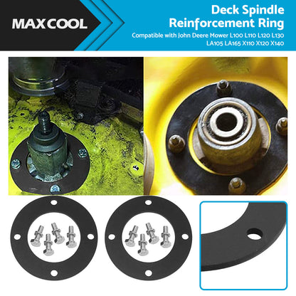 2x Deck Spindle Reinforcement Ring Suitable For John Deere Mower L100 L110 L120.