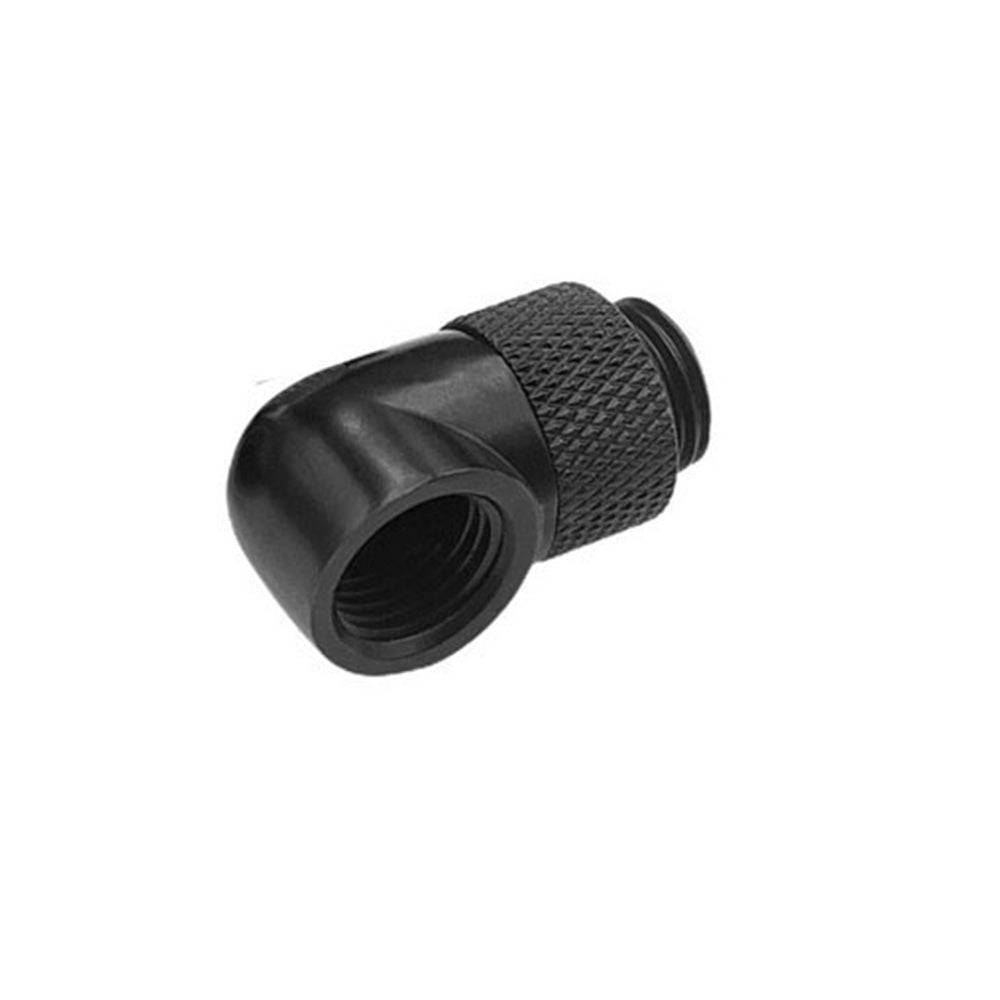 2PCS Black Green Water Cooling G1 4 Thread 90 Angle Rotary Elbow Adapter Fitting.