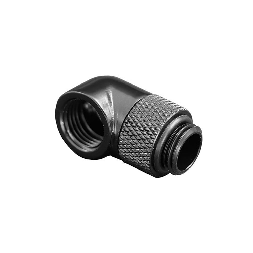2PCS Black Green Water Cooling G1 4 Thread 90 Angle Rotary Elbow Adapter Fitting.