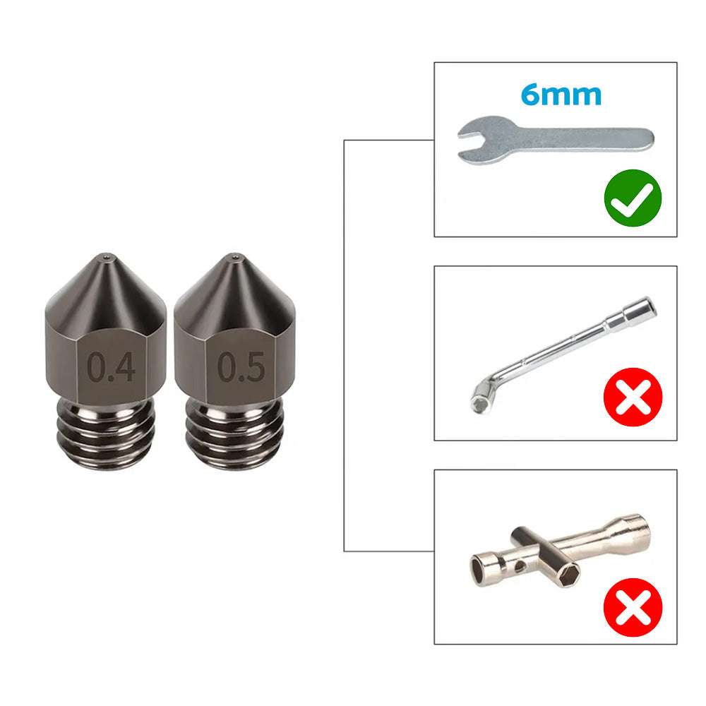 10Pcs Hardened Steel Nozzle Suitable for Creality CR-10 Ender 3 Pro 5 Series.