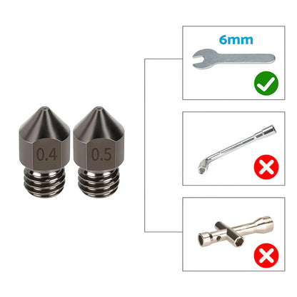 10Pcs Hardened Steel Nozzle Suitable for Creality CR-10 Ender 3 Pro 5 Series.