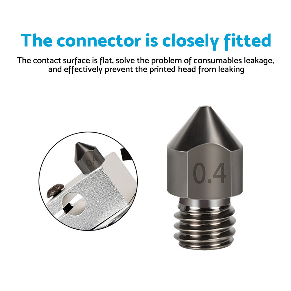 10Pcs Hardened Steel Nozzle Suitable for Creality CR-10 Ender 3 Pro 5 Series.