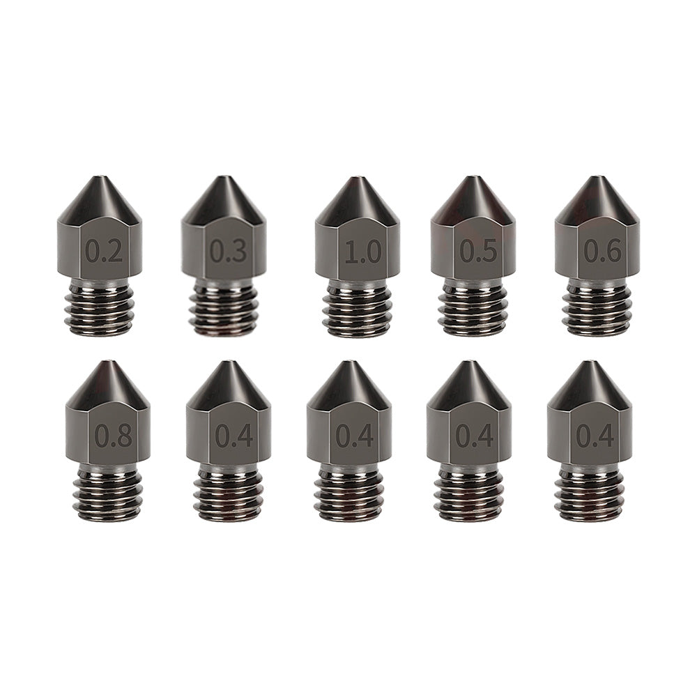 10Pcs Hardened Steel Nozzle Suitable for Creality CR-10 Ender 3 Pro 5 Series.