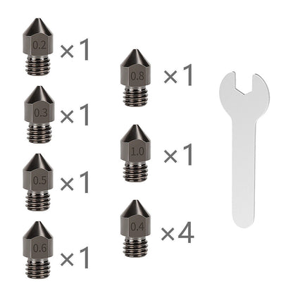 10Pcs Hardened Steel Nozzle Suitable for Creality CR-10 Ender 3 Pro 5 Series.