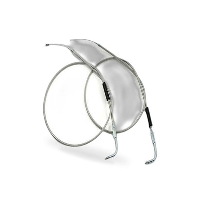 Throttle and Idle Cable Set 56-1/2 Stainless Steel Suitable for Harley-Davidson
