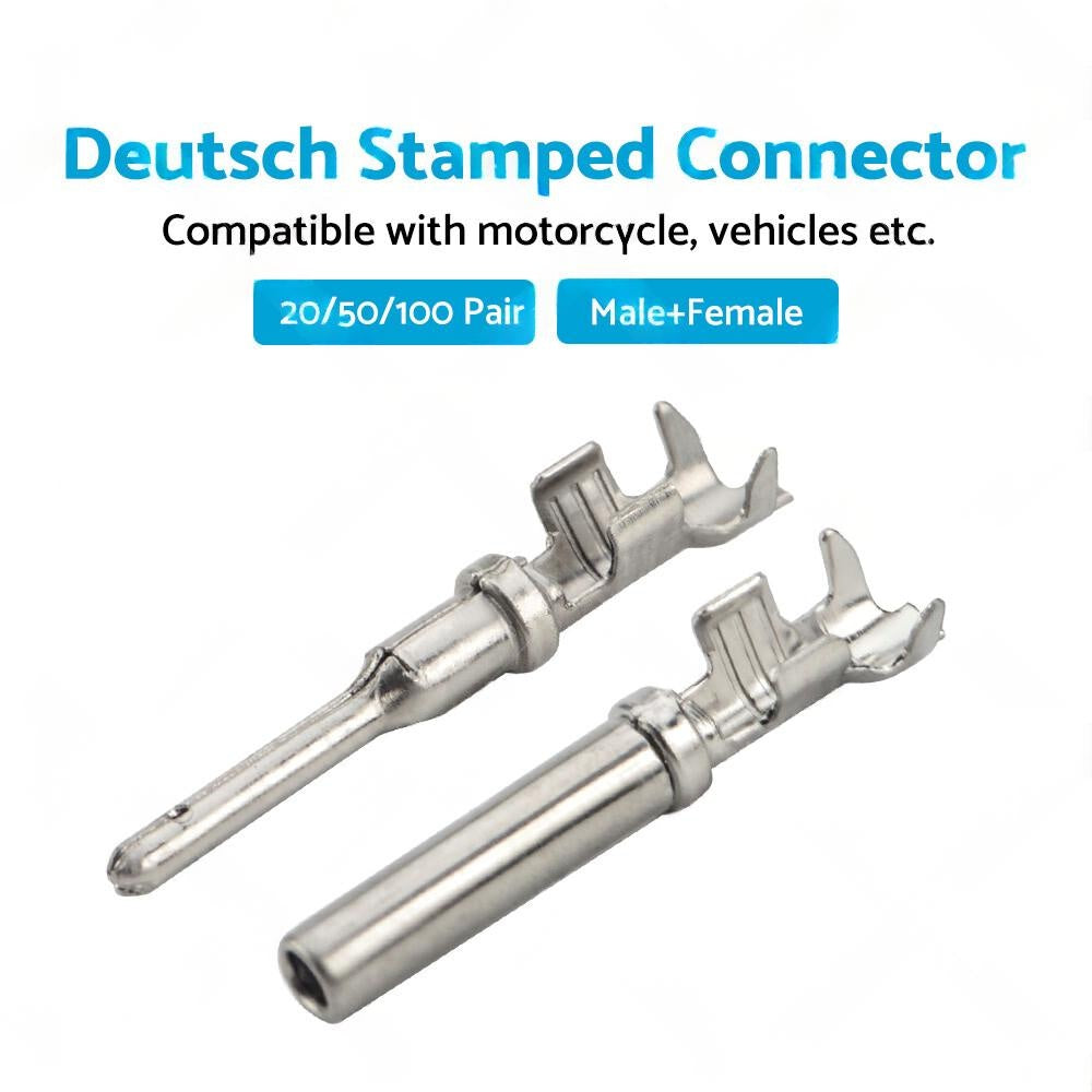 Deutsch Solid Terminal No. 16 Stamped Contact Pins Male Female Suitable for DT S