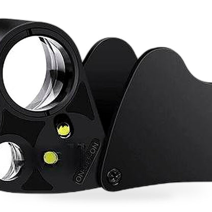 60x30mm Pocket Jeweller's Eye Loupe Magnifier With LED Light Suitable for Jewelr