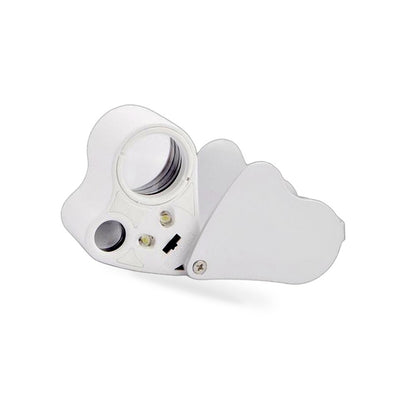 Jewelry Loupe Magnifier 30X 60X With LED Light 2 Lens Illuminated Loupe