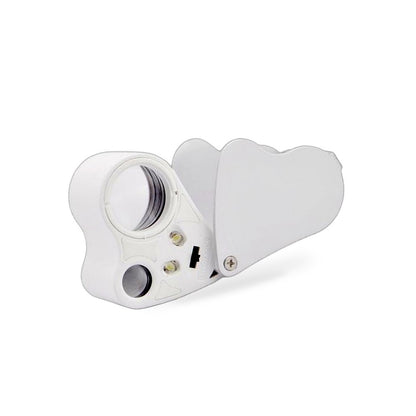 Jewelry Loupe Magnifier 30X 60X With LED Light 2 Lens Illuminated Loupe