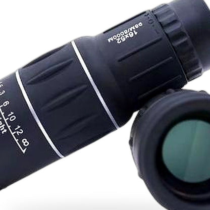 High-Powered Wide-Angle Monocular Telescope Suitable for Single-Handed Use with