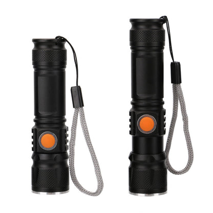 2PCS USB Rechargeable LED Flashlight Waterproof Torch Black.