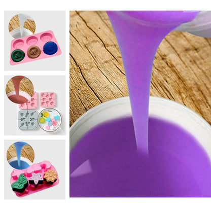 SH25 Liquid Silicone Rubber Mould Making Kit 100:3 Part Mix Suitable For Casting 1Kg 5Kg 10Kg Purple